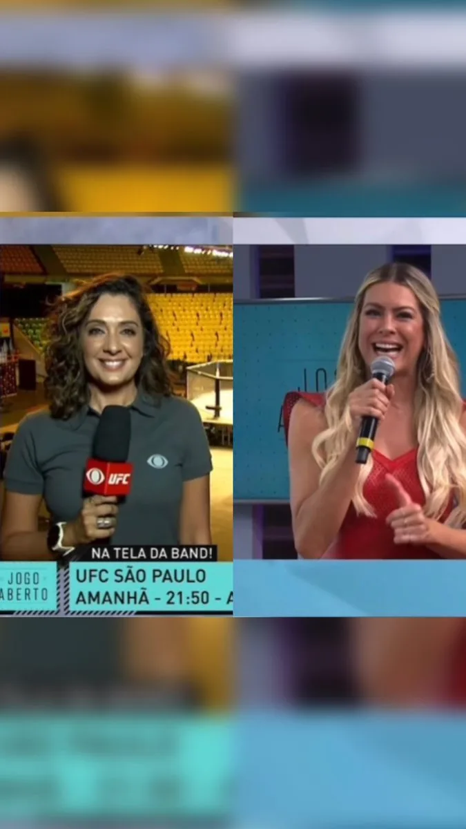 Mirelle em cobertura de UFC na Band